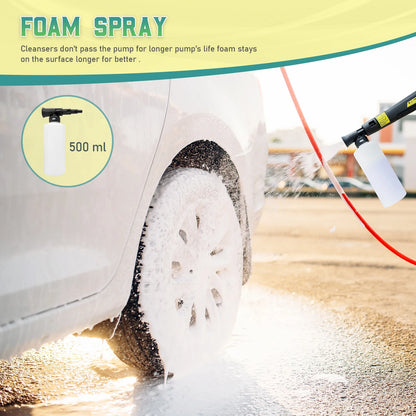 Pressure Washer Power Washer 4800PSIMAX with 4 Connect Nozzles and Foam Bottle, Car Cleaning Machine for Patio Driveway Home Outdoor