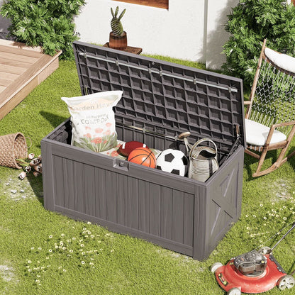 Homall 120 Gallon Outdoor Patio Box Deck Plastic Resin Storage Box Backyard, Black