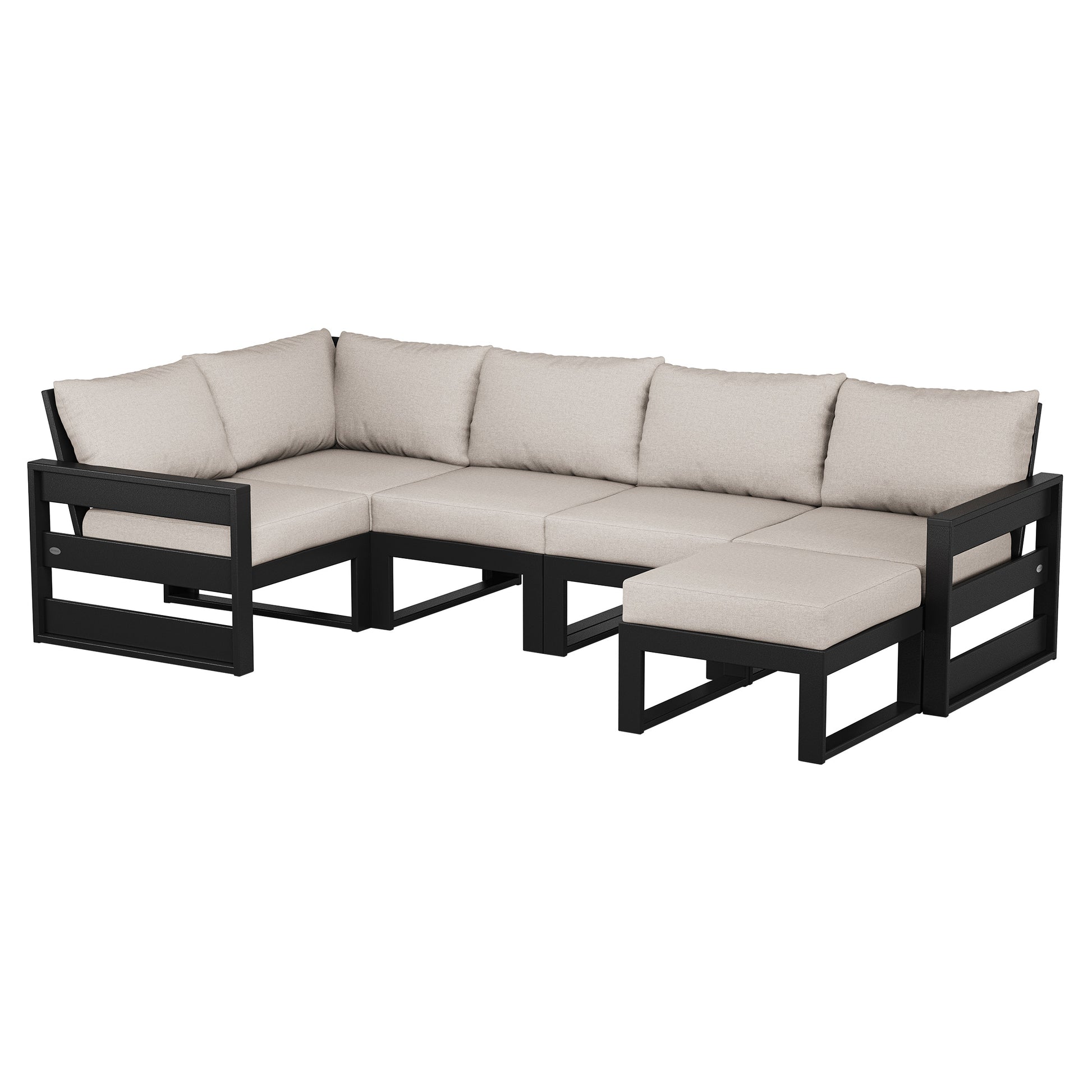 POLYWOOD Westport 6-piece Outdoor Patio Modular Deep Seating Set