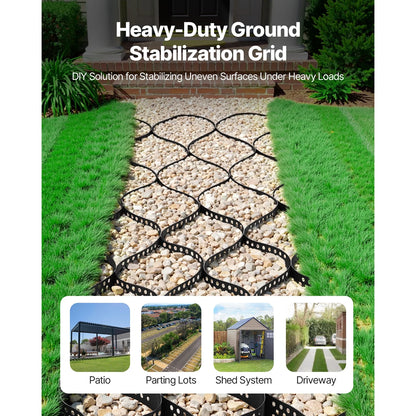 KFFKFF Gravel Grid, 4 Inch Depth, 17.06 x 8.86 FT/5200 x 2700 mm, Supports 1880 LBS Per Sq ft, Permeable Ground Stabilizer for Garden, Patio, Walkway, RV Parking Slopes