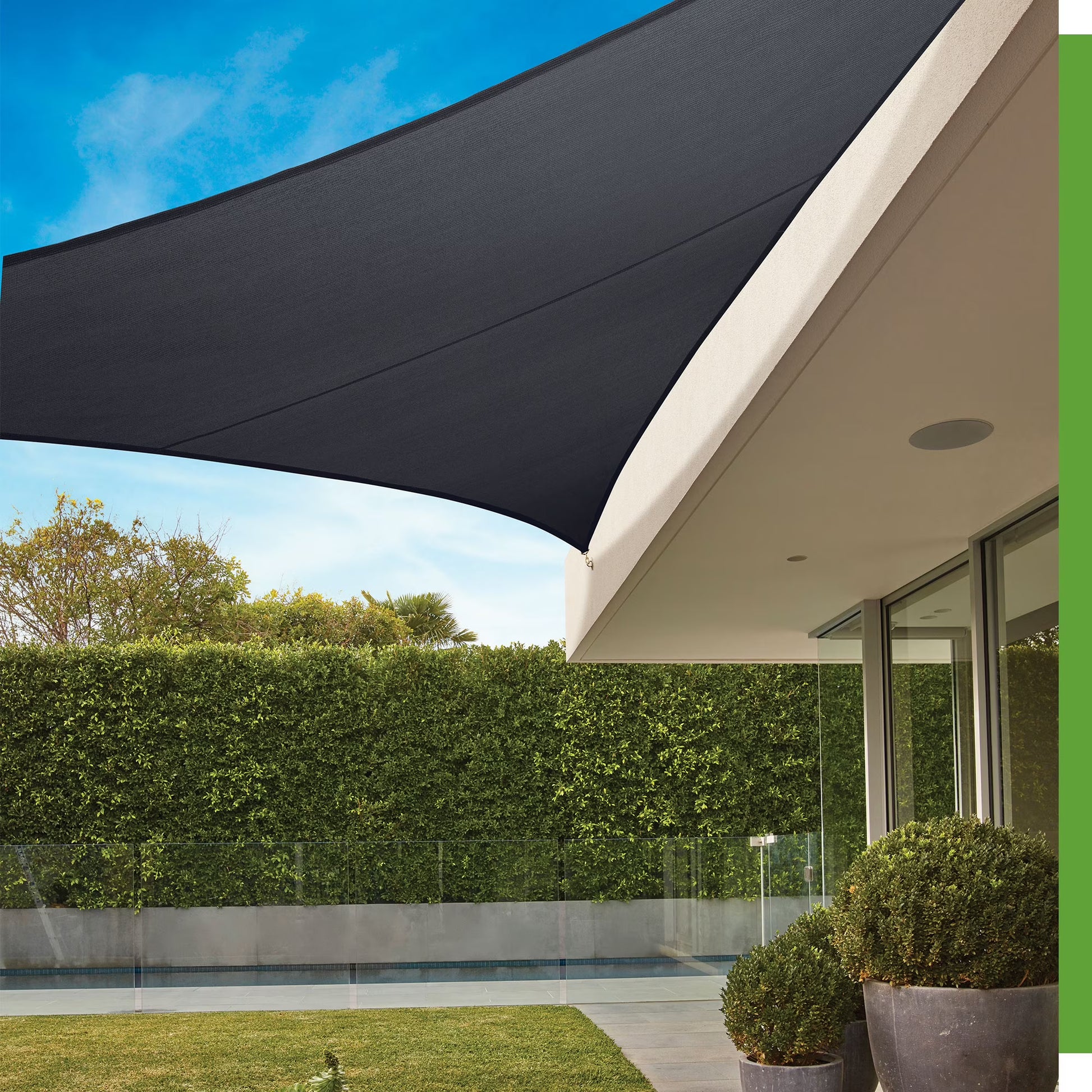 Coolaroo Premium Outdoor Sun Shade Sail with Hardware Kit 95% UV Block Protection for Backyard, Garden, Patio, 16'5" Triangle, Stone