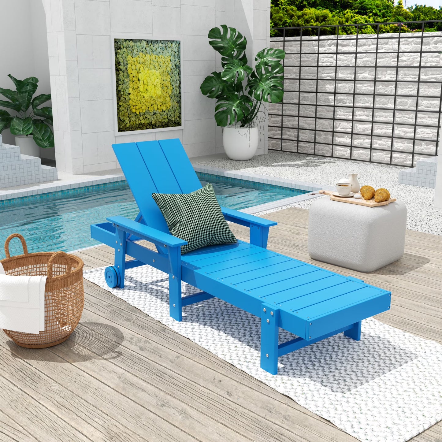 WestinTrends Shoreside Poly Reclining Chaise Lounge for Outdoor, Patio, Garden, Orange
