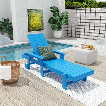WestinTrends Shoreside Poly Reclining Chaise Lounge for Outdoor, Patio, Garden, Orange
