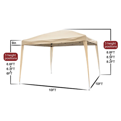 Spaco 10x10 FT pop up canopy with 2 Windows And 2 Doors, Instant Canopies Portable Gazebo UV Resistant Waterproof Enclosed Canopy Tent for Outdoor Events, Patio, Backyard, Party, Khaki