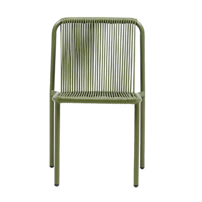 Christopher Knight Home Modern Rattan Patio Dining Chairs, Metal Frame, Green, Set of 2
