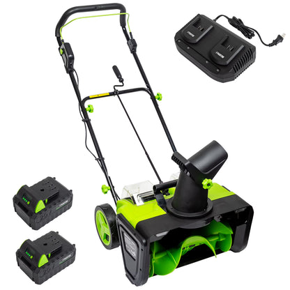 Cordless Snow Shovel, 20V Battery Powered Snow Blower, Lightweight Electric Snow Thrower with Adjustable Handle, Directional Plate, Perfect for Patios, Decks, Walkways, and Driveways (20 INCH)