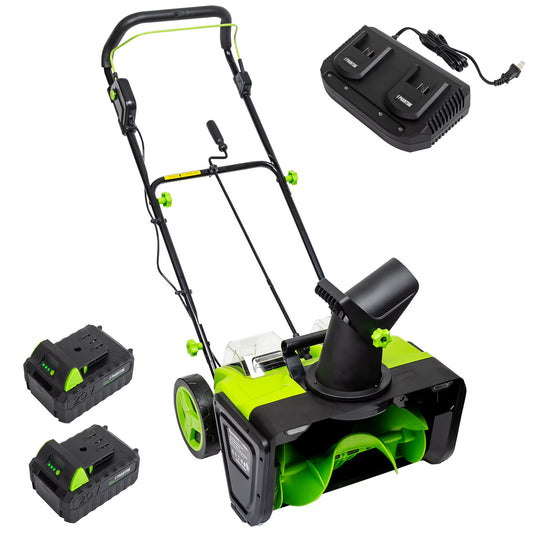 Cordless Snow Shovel, 20V Battery Powered Snow Blower, Lightweight Electric Snow Thrower with Adjustable Handle, Directional Plate, Perfect for Patios, Decks, Walkways, and Driveways (20 INCH)