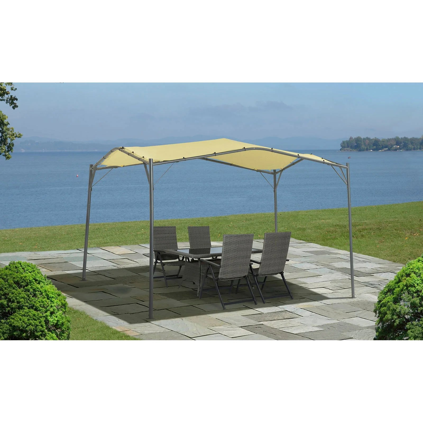 ShelterLogic Monterey 12x12 Canopy Gazebo Portable Shade Solution Backyards, Patios, Pools, Cream