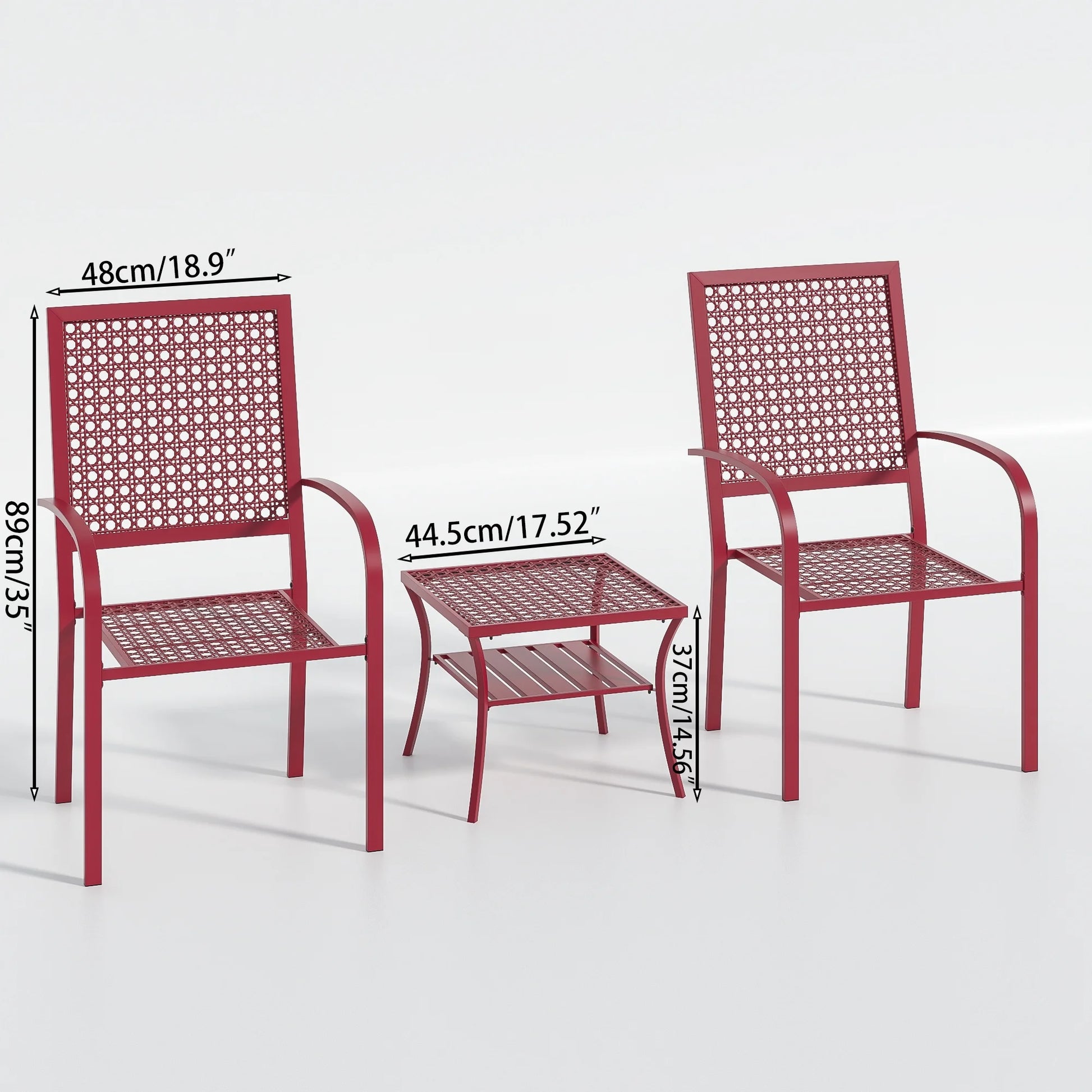 Patio Bistro Set, Bistro Table and Chairs Set of 2, Outdoor Bistro Set for 2