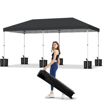 Telyswee 10'x20' Pop Up Canopy, Waterproof & UV Resistant Commercial Instant Canopy Tent Outdoor Events Instant Shelter for Farmer Market, Party, Event, Patio
