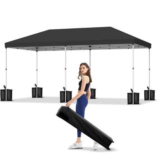 Telyswee 10'x20' Pop Up Canopy, Waterproof & UV Resistant Commercial Instant Canopy Tent Outdoor Events Instant Shelter for Farmer Market, Party, Event, Patio