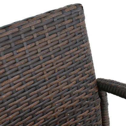 ZENSTYLE Wicker Bar Stool Rattan Chair Furniture Chair Outdoor Backyard Set of 2 Patio - Brown