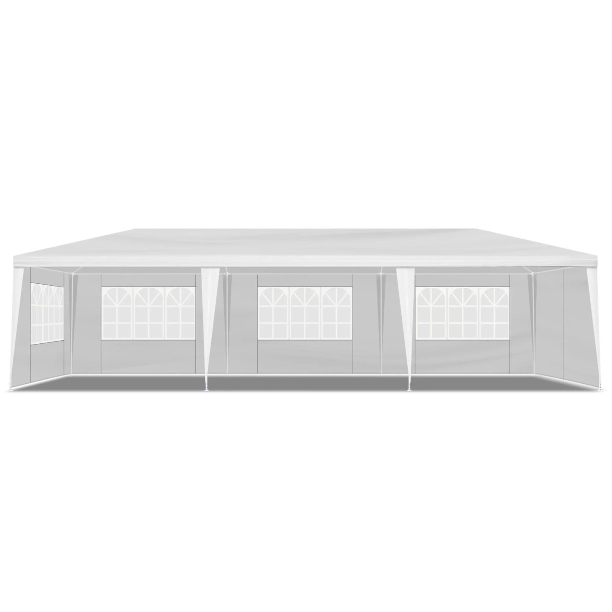 10'x30' Outdoor Party Tent with 8 Removable Sidewalls, Waterproof Canopy Patio Wedding Gazebo, White