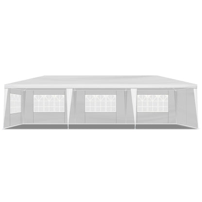 10'x30' Outdoor Party Tent with 8 Removable Sidewalls, Waterproof Canopy Patio Wedding Gazebo, White