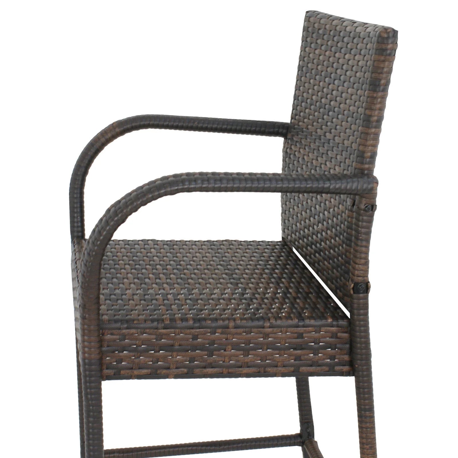 ZENSTYLE Wicker Bar Stool Rattan Chair Furniture Chair Outdoor Backyard Set of 2 Patio - Brown
