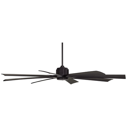 70" Possini Euro Design Modern Indoor Outdoor Ceiling Fan with Remote Control Matte Black Damp Rated for Patio Exterior House Home