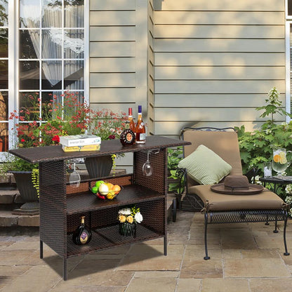 UBesGoo Patio Rattan Loveseat Table Chairs Chat Set with Waterproof Cushion, Outdoor Furniture, Wicker Conversation Set