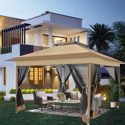 COBIZI 11x11 Pop up Gazebo Outdoor Canopy Gazebo Patio Gazebo with Mosquito Netting Canopy Shelter with 121 Square feet of Shade for Poolside, Garden, Party and Backyard, Gray