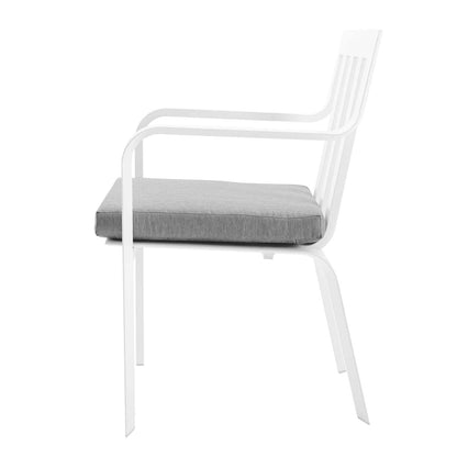 Lounge Chair Armchair, Set of 2, Aluminum, Metal, Steel, White Grey Gray, Modern Contemporary Urban Design, Outdoor Patio Balcony Cafe Bistro Garden Furniture Hotel Hospitality