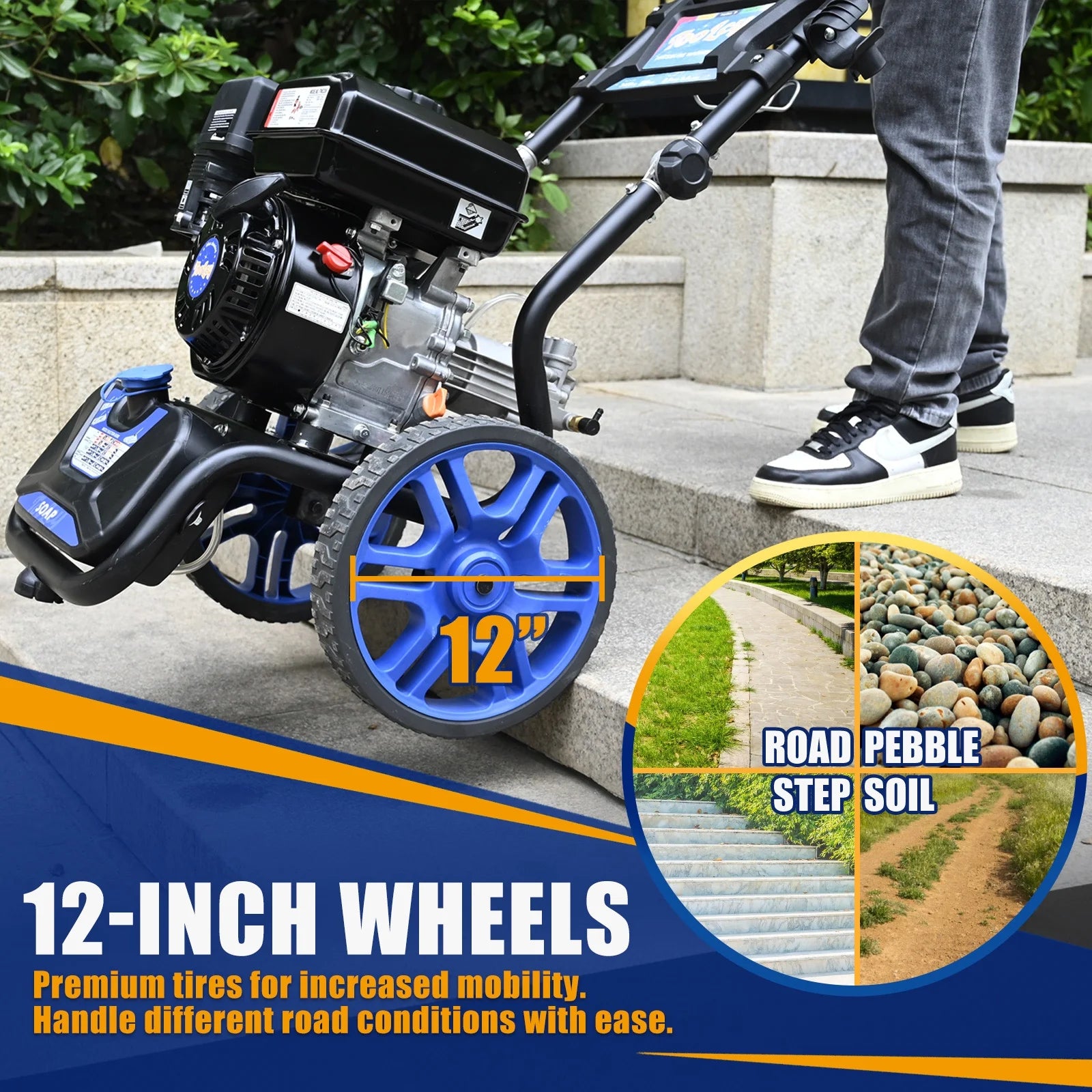 TOOLCY Pressure Washer 2030 PSI Max, Power Washer Electric Powered, 50FT Pressure Hose, Short Gun & Extension Wand, Foam Cannon, 5 Nozzles, Cars Patios Washer