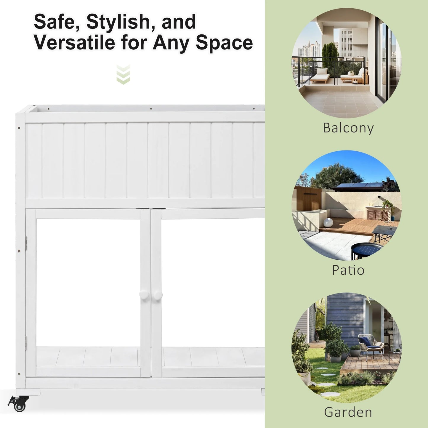 Segmart Raised Wood Greenhouse Outdoor/Indoor,Herb Garden Above Ground Cold Frame with Legs,Mini Garden Bed On Wheels Patio for Vegetable herb