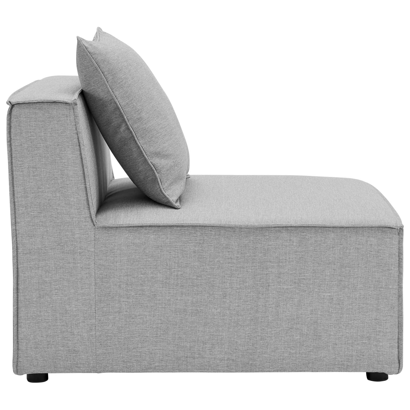 Modway Saybrook Outdoor Patio Upholstered 3-Piece Sectional Sofa in Gray