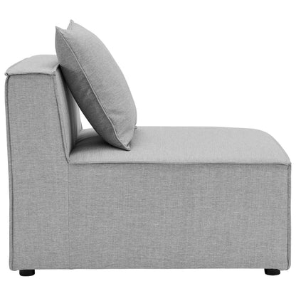 Modway Saybrook Outdoor Patio Upholstered 3-Piece Sectional Sofa in Gray