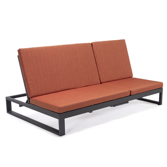 Outdoor Chaise Lounge Recliner Sofa - Convertible Double Daybed Patio Furniture with Cushions