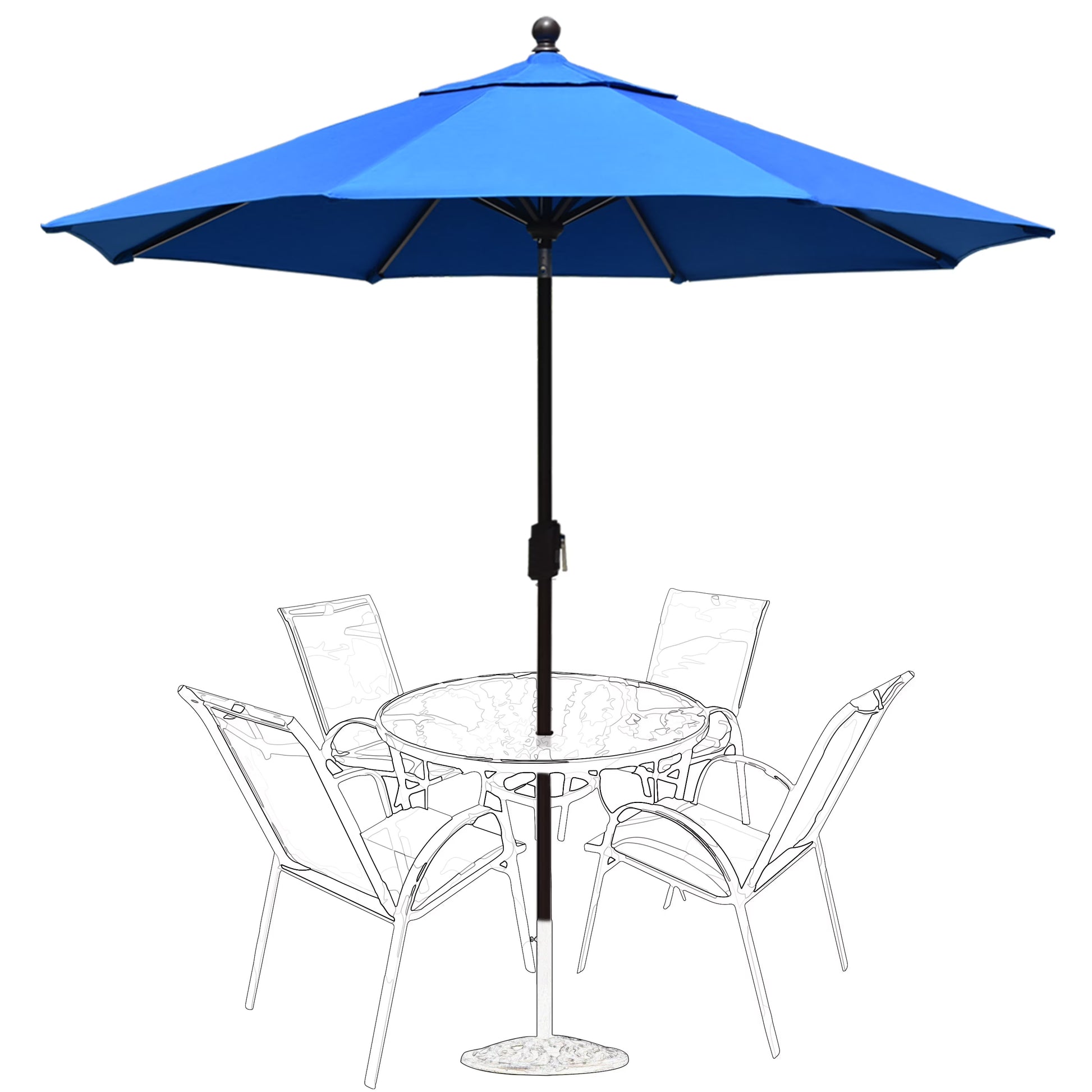 EliteShade 9Ft Market Umbrella Patio Outdoor Table UmbrellaTeal