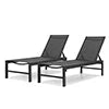 Magshion Set of 2 Patio Lounge Chairs with Adjustable Backrest, Pool Recliner Outdoor Chaise with Aluminum Frame for Beach Backyard Garden, Grey