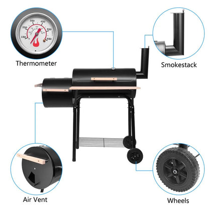 Ktaxon BBQ Grill Outdoor Charcoal Grill Offset Smoker for Patio Backyard