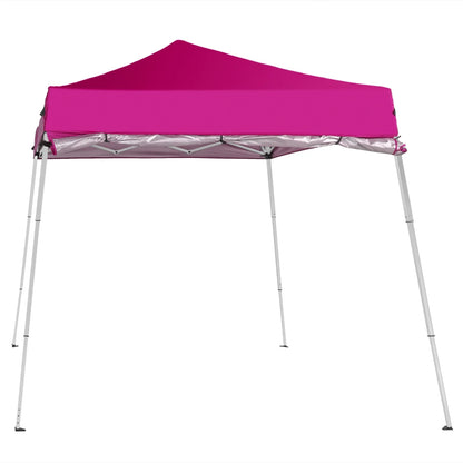 6x6ft Pop Up Canopy Tent - Portable Waterproof Gazebo for Camping & Patio Use, Easy Setup with Carry Bag & Slant Legs, Pink