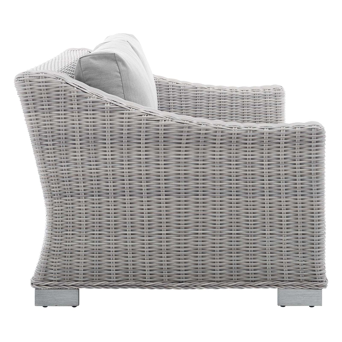 Modway Conway Sunbrella® Outdoor Patio Wicker Rattan 5-Piece Furniture Set in Light Gray Gray
