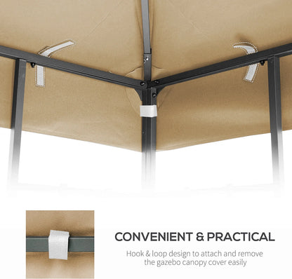 Ataucjin Outdoor Patio Gazebo Replacement Canopy With Air Vent For 2 Tier Outdoor Patio Garden Tent Frames 10x10 Ft (Frame Not Include)