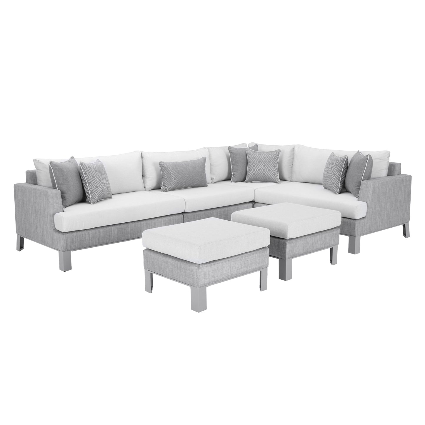 Modern Sling 6-piece Outdoor Patio Sectional Set