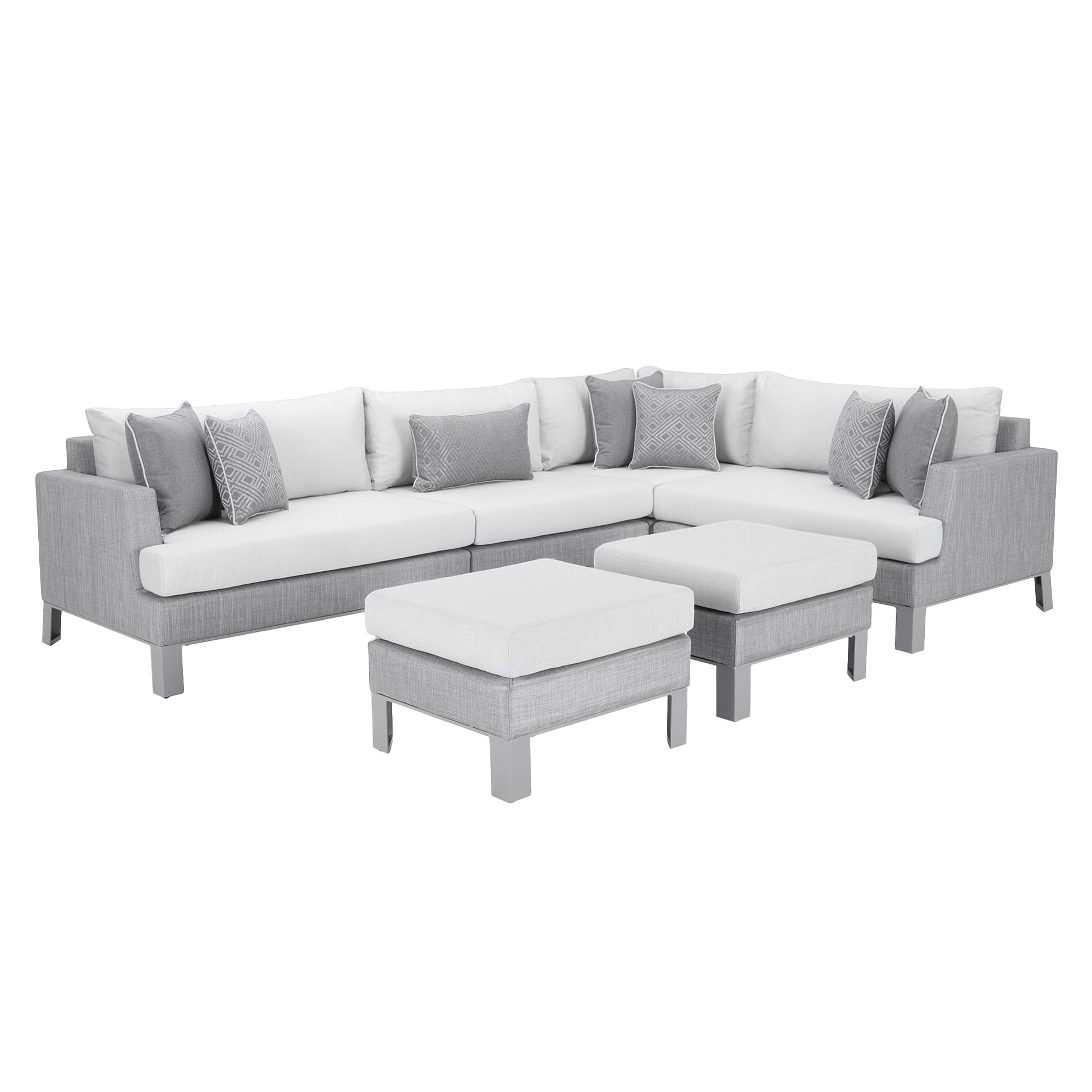 Modern Sling 6-piece Outdoor Patio Sectional Set