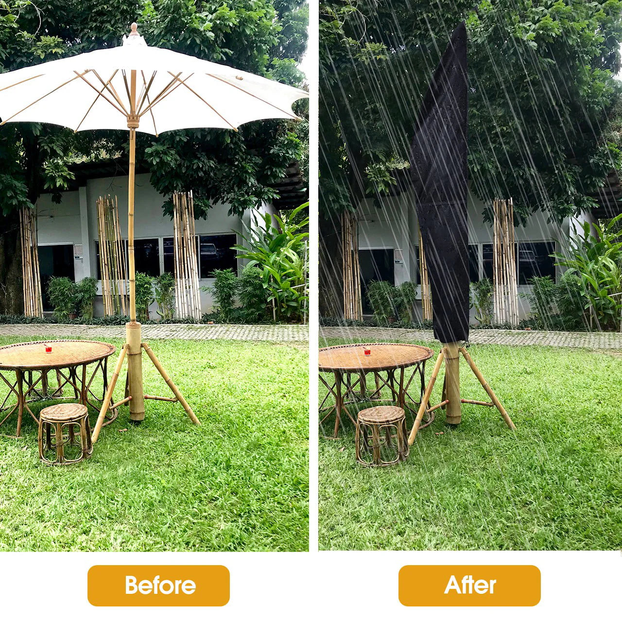Homitt Patio Umbrella Cover, Cantilever Outdoor Umbrellas Cover, for 7ft to 11ft Offset Market Durable Umbrella Cover, Parasol Waterproof Umbrellas Cover with Zipper