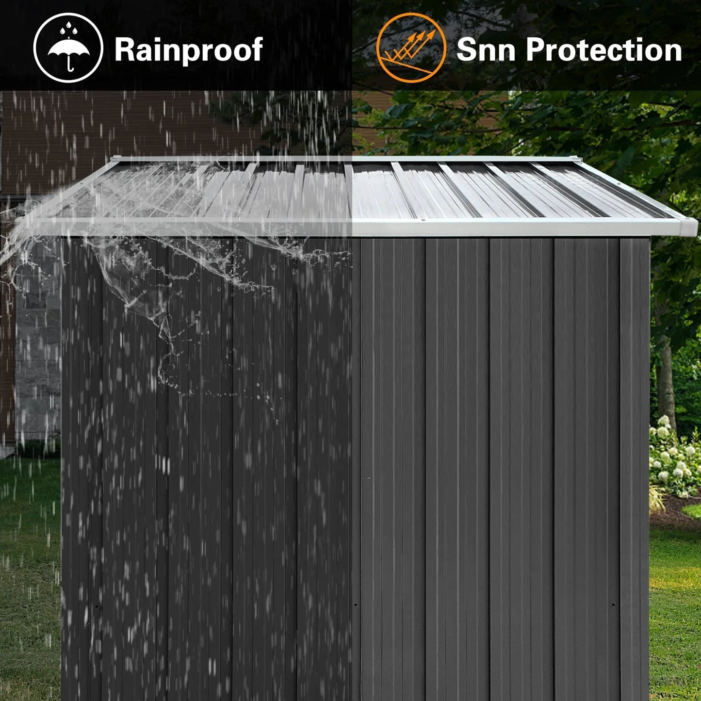 6' x 4' Outdoor Metal Storage Shed, Tools Storage Shed, Galvanized Steel Garden Shed with Lockable Doors, Outdoor Storage Shed for Backyard, Patio, Lawn, D8311