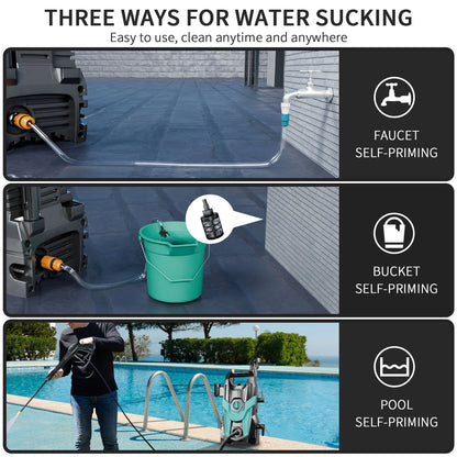 FOTING Upgraded Electric Pressure Washer 4200 PSI 2.8 GPM Power Washer with Extra Hose, 23ft Hose 35ft Power Cord, 4 Nozzle and Detergent Tank for Cars, Fences, Patio