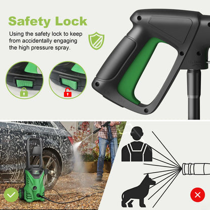 Firstness Pressure Washer 3500 PSI, Electric Power Washer w/26 ft Hose, 4 Quick Connect Nozzles, High Pressure Cleaning Machine with Foam Cannon, Portable to Clean Patios, Cars, Fences, Driveways