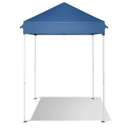 ZIRAV 5x5 Pop Up Canopy Tent, Ez Up Outdoor Canopy Tent Instant Shelter with Carry Bag Straight Legs Patio Balcony Porch Backyard Garden,White
