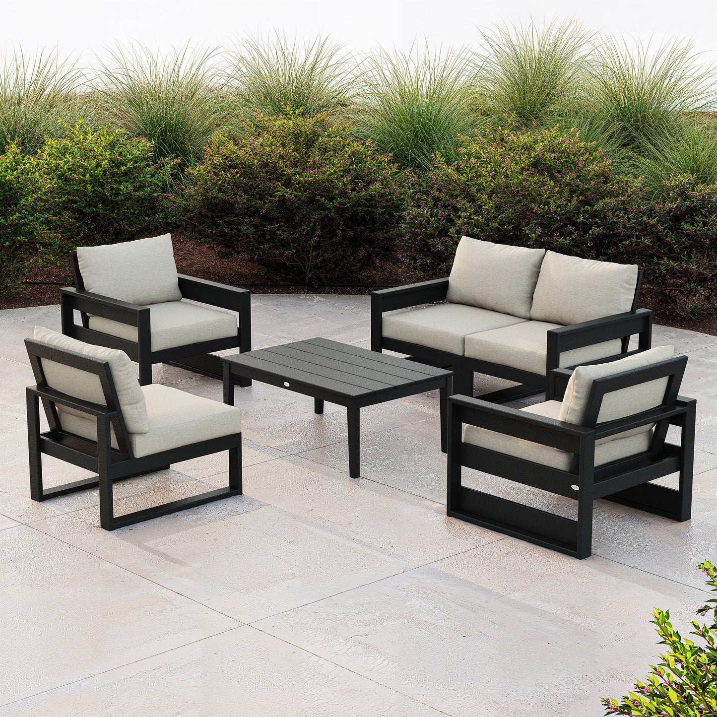 POLYWOOD Westport 4-piece Outdoor Patio Deep Seating Set with Sofa