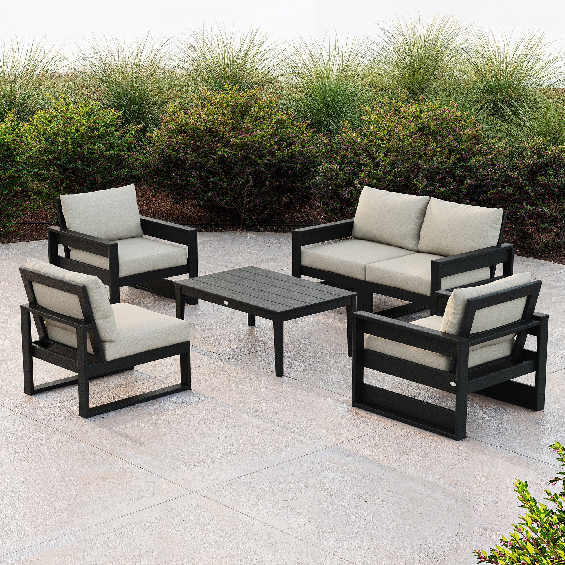 POLYWOOD Westport 4-piece Outdoor Patio Deep Seating Set with Sofa