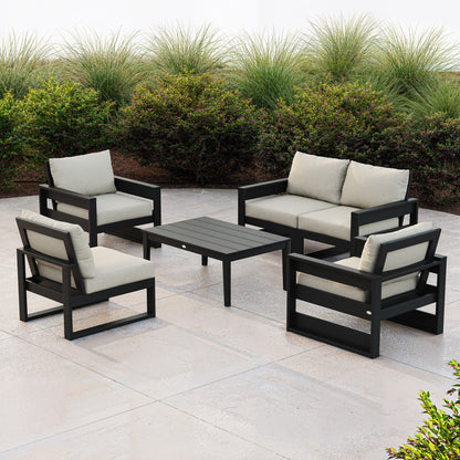 POLYWOOD Westport 4-piece Outdoor Patio Deep Seating Set with Sofa
