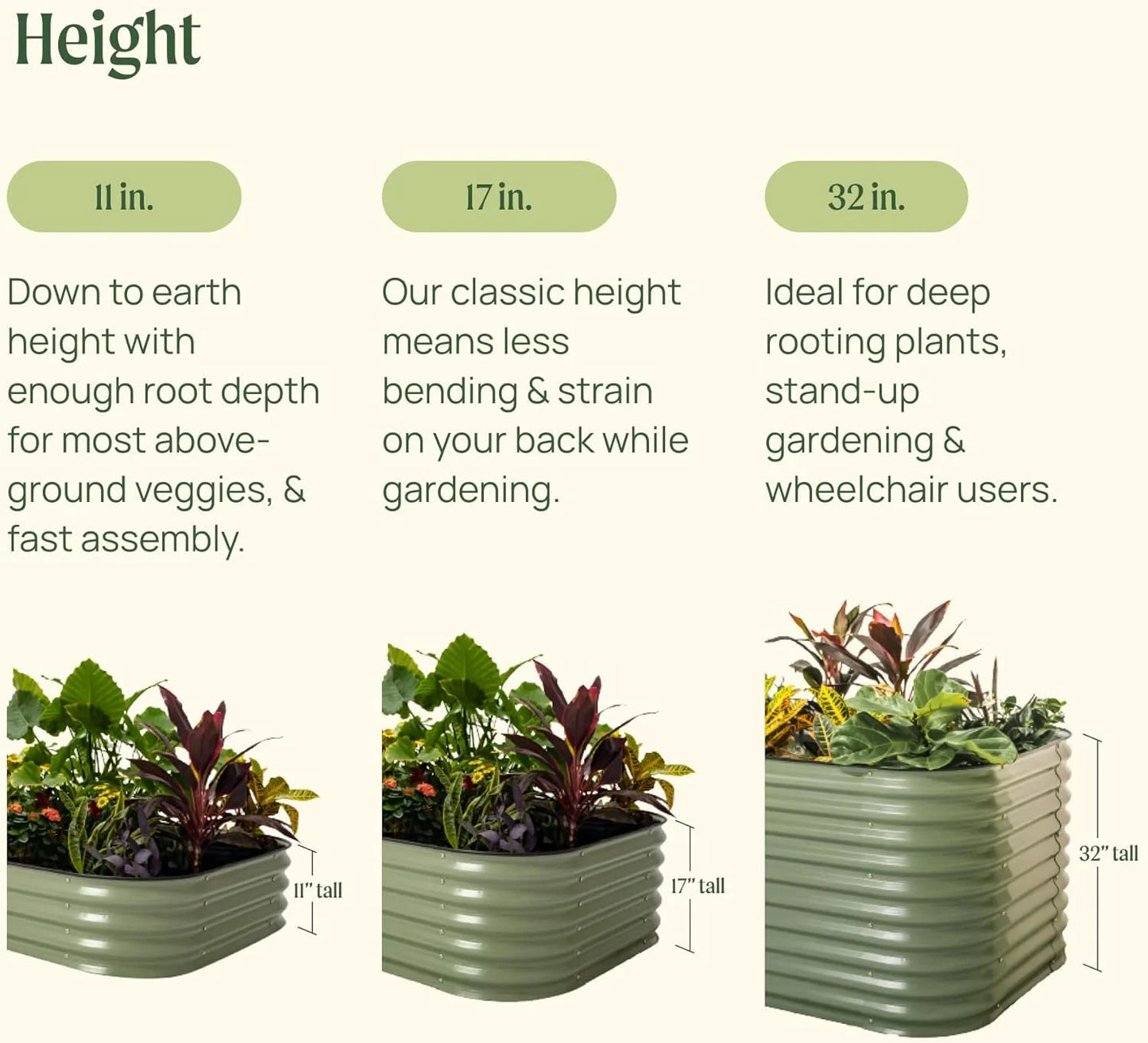 GFNXYI garden 17" Tall 42" Round Raised Garden Bed Metal Raised Bed Planter Box for Vegetables Flowers Patio, Modern Gray