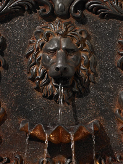 John Timberland Imperial Lion Acanthus Rustic Outdoor Floor Wall Water Fountain with LED Light 50" for Yard Garden Patio Home Deck Porch House Balcony
