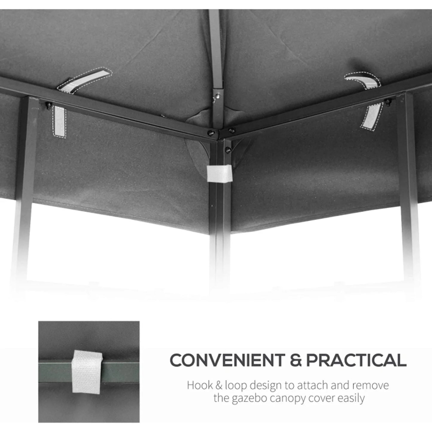 10x10 Ft Outdoor Patio Gazebo Replacement Canopy Double Tiered Gazebo Tent Roof Top Cover Only Frame Not Include Durable Replacement For Outdoor Shade Needs