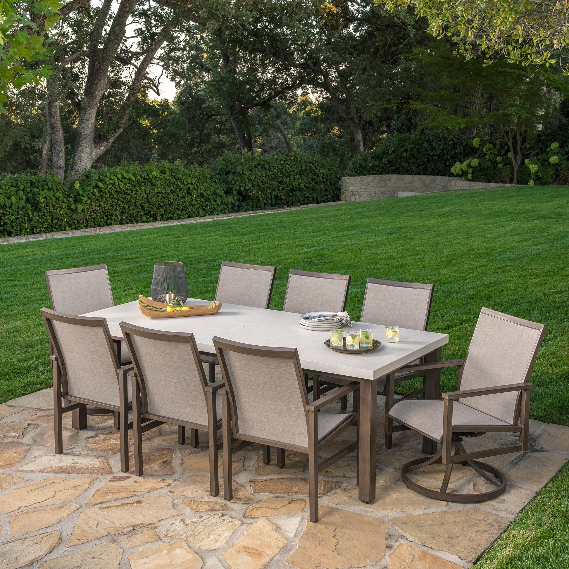 SunVilla Royce 9-piece Sling Outdoor Patio Dining Set