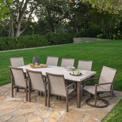 SunVilla Royce 9-piece Sling Outdoor Patio Dining Set