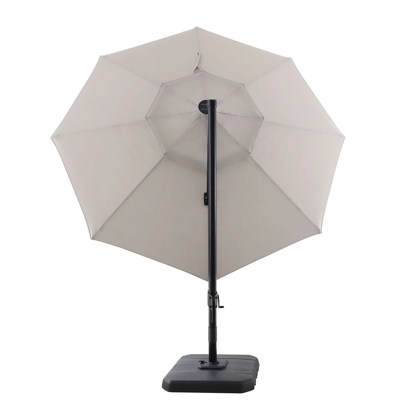 Better Homes & Gardens 12' x 11' 8-Rib Gray Octagonal Outdoor Patio Umbrella and Weighted Base